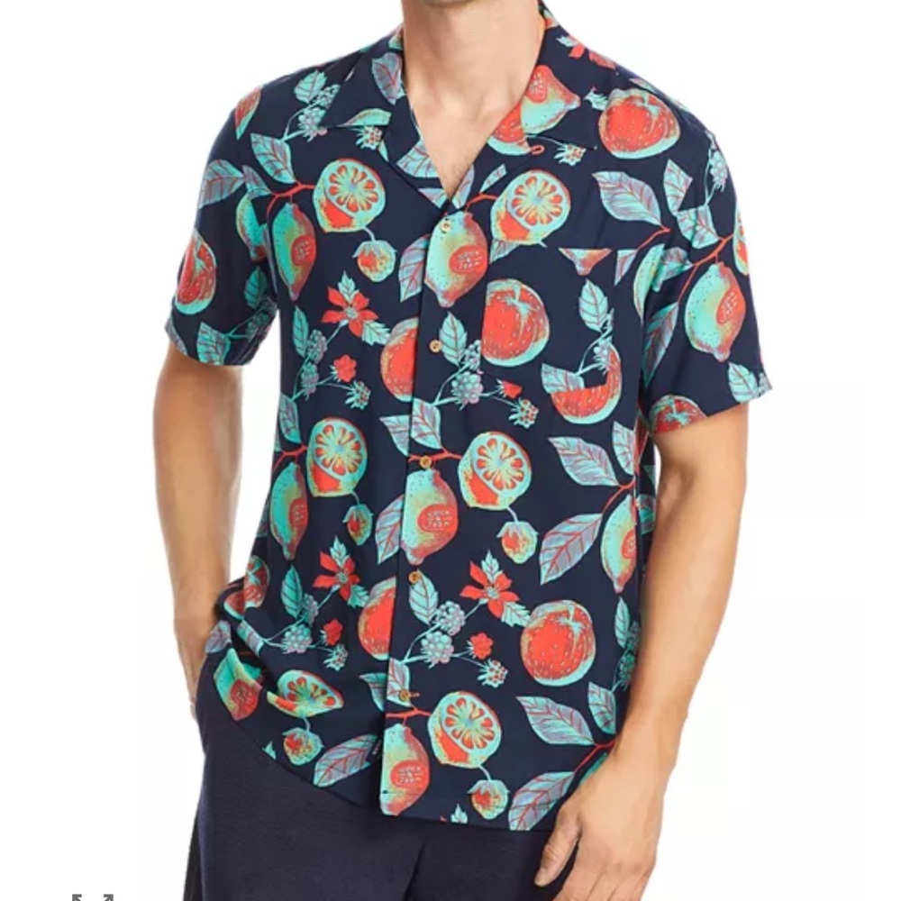 Scotch & Soda Slim Fit Printed Short Sleeve Shirt